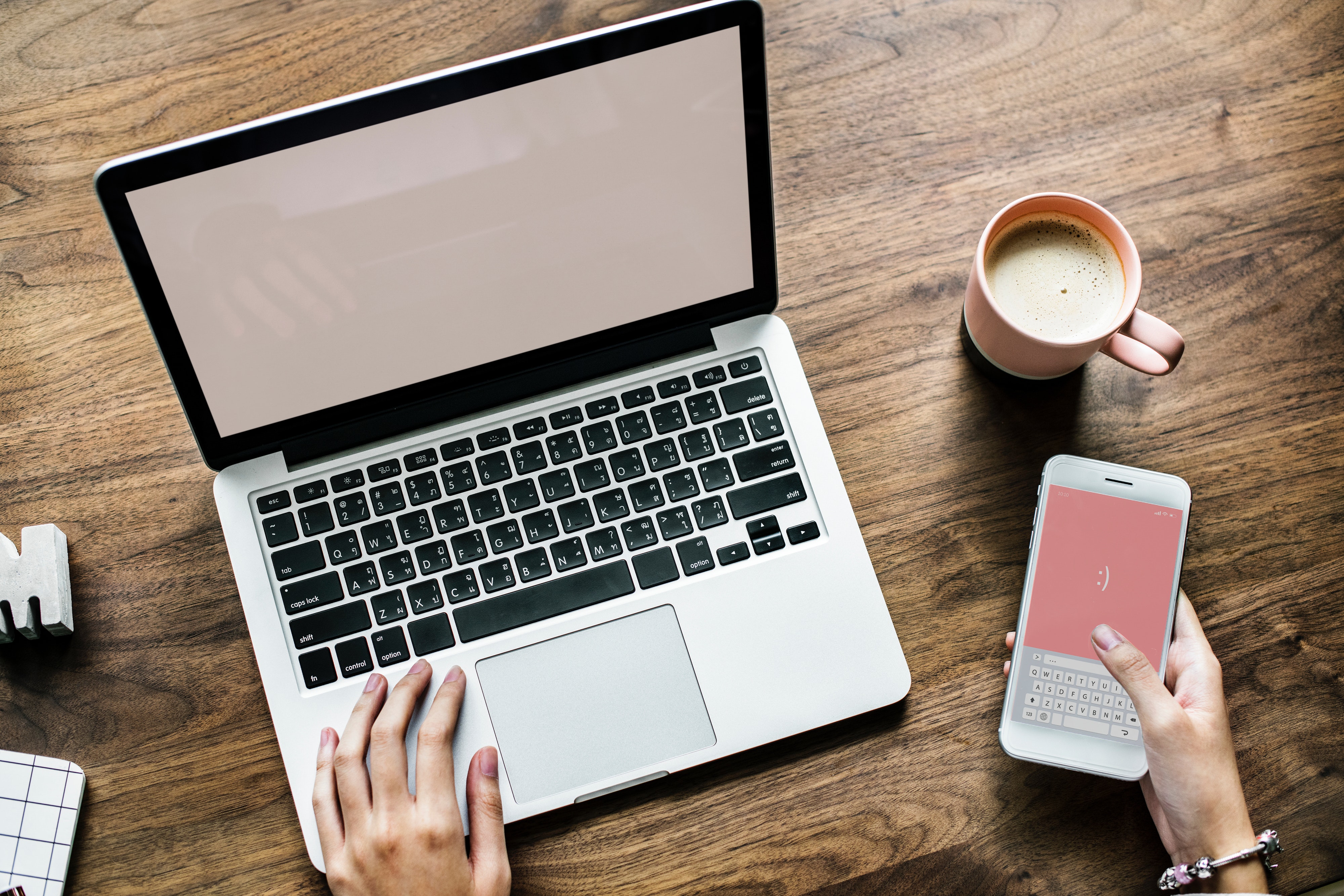 Woman typing on computer